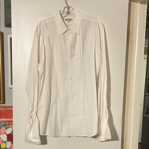 Adolfo men’s premier Pima cotton vintage tuxedo shirt. French cuffs